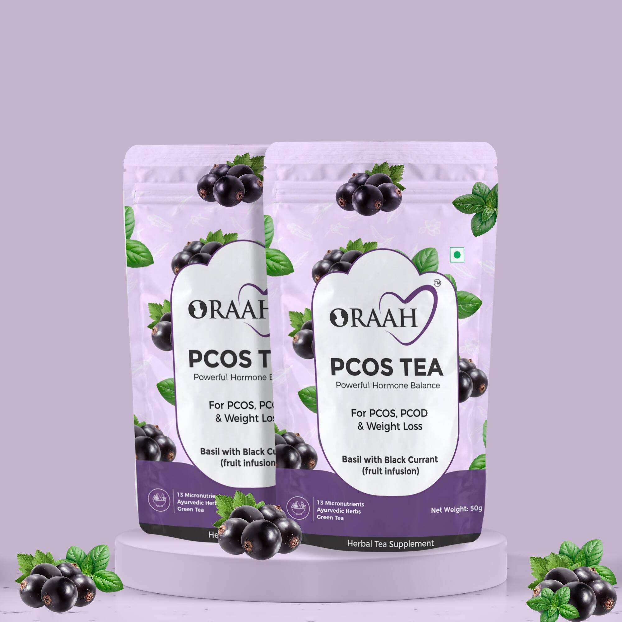 Oraah Basil Black Currant Tea loose leaf