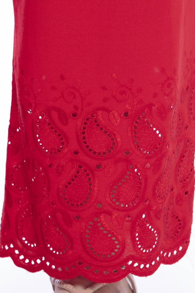 Mominos Fashion Reyon Cotton Red Embroidery Chikan Palazzo - Distacart
