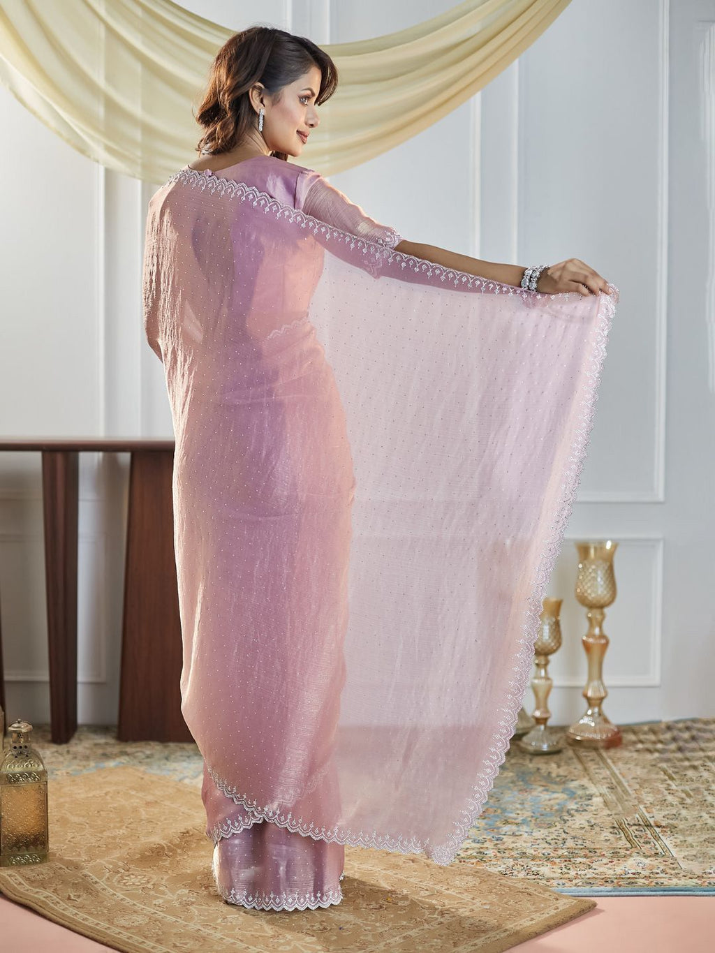 kasee Embellished Beads and Stones Pure Silk Saree - Distacart