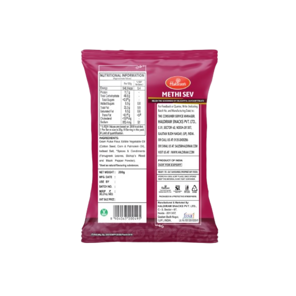 Haldiram’s Methi Sev Crispy & Crunchy Traditional Sev - Distacart