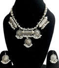 Elite Trading Oxidised Garba Dance Jewelry Set – Traditional Navratri Necklace with Matching Earrings for Women