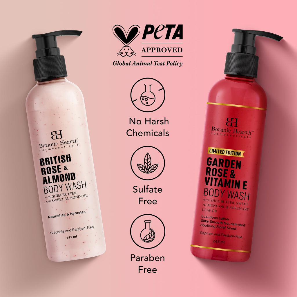 Botanic Hearth Garden Rose Vitamin E & British Rose Almond BodyWash