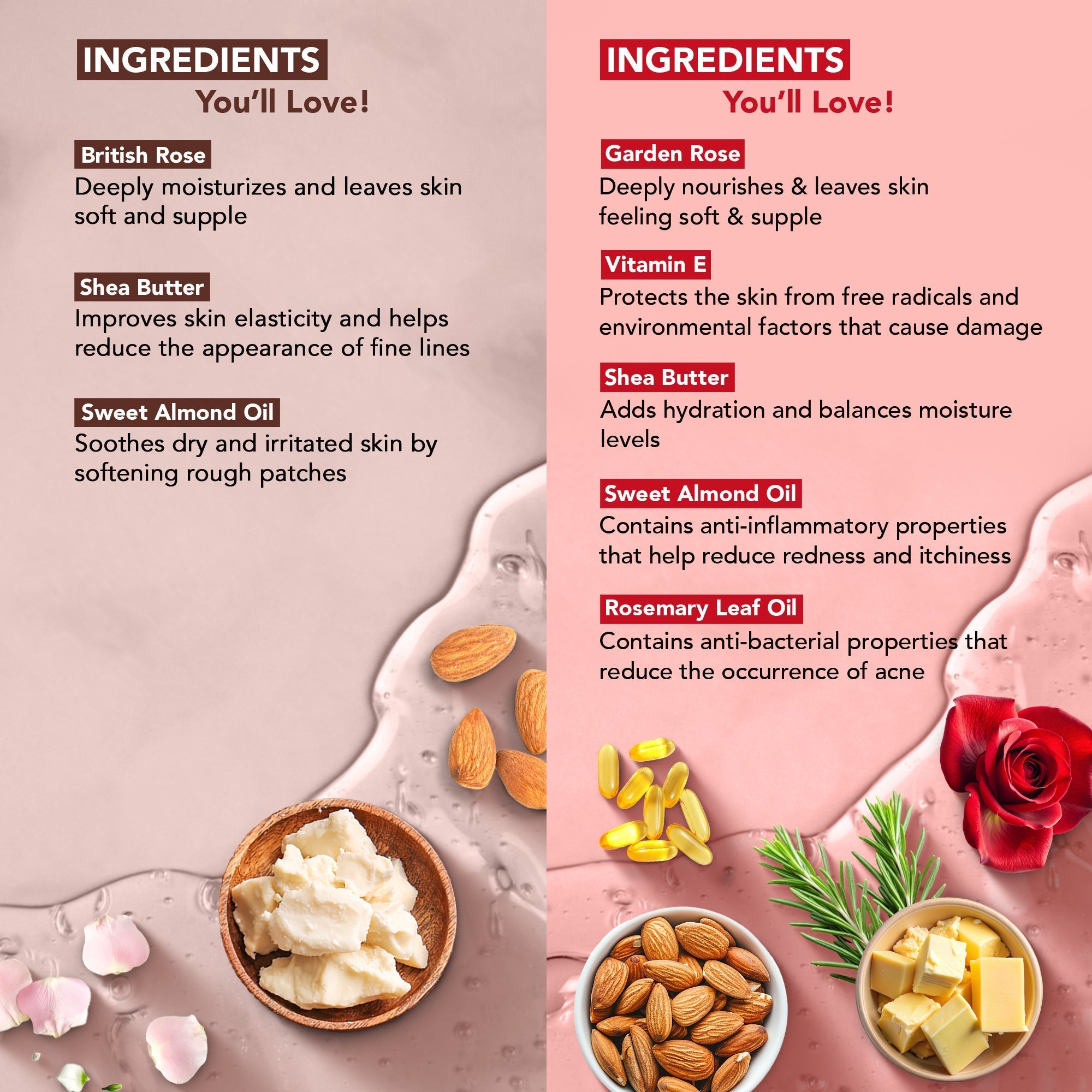 Botanic Hearth Garden Rose Vitamin E & British Rose Almond BodyWash