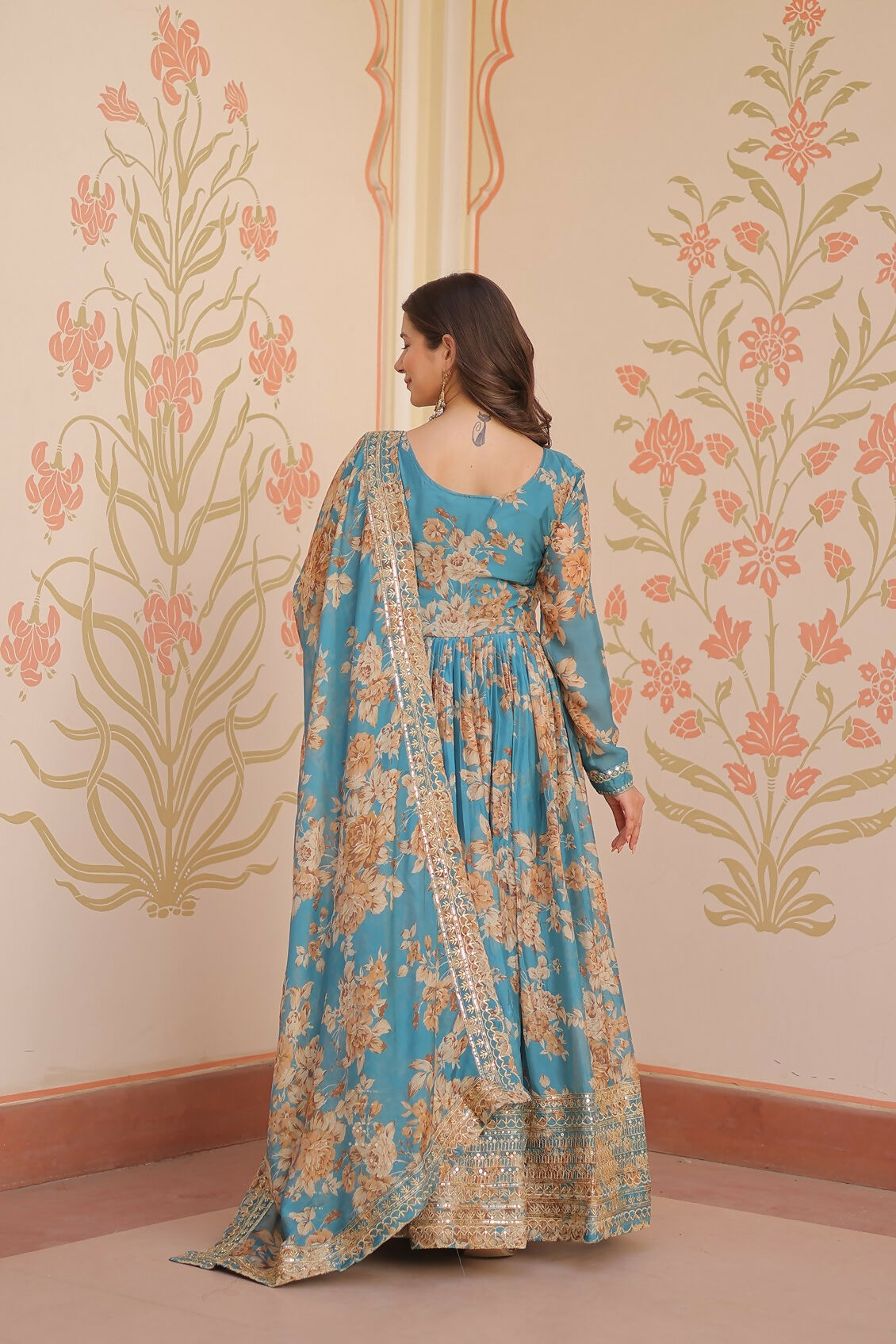Joban Fashion Rama Silk Sequence Embroidery Work Kurta Set - Distacart