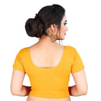 Vamika Mustard Lycra Plain Blouse - Distacart