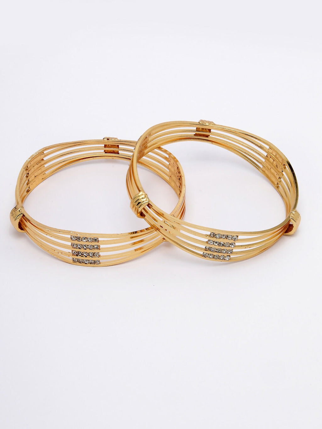 NVR Women Set of 2 Gold Plated Kundan Studded Bangles - Distacart