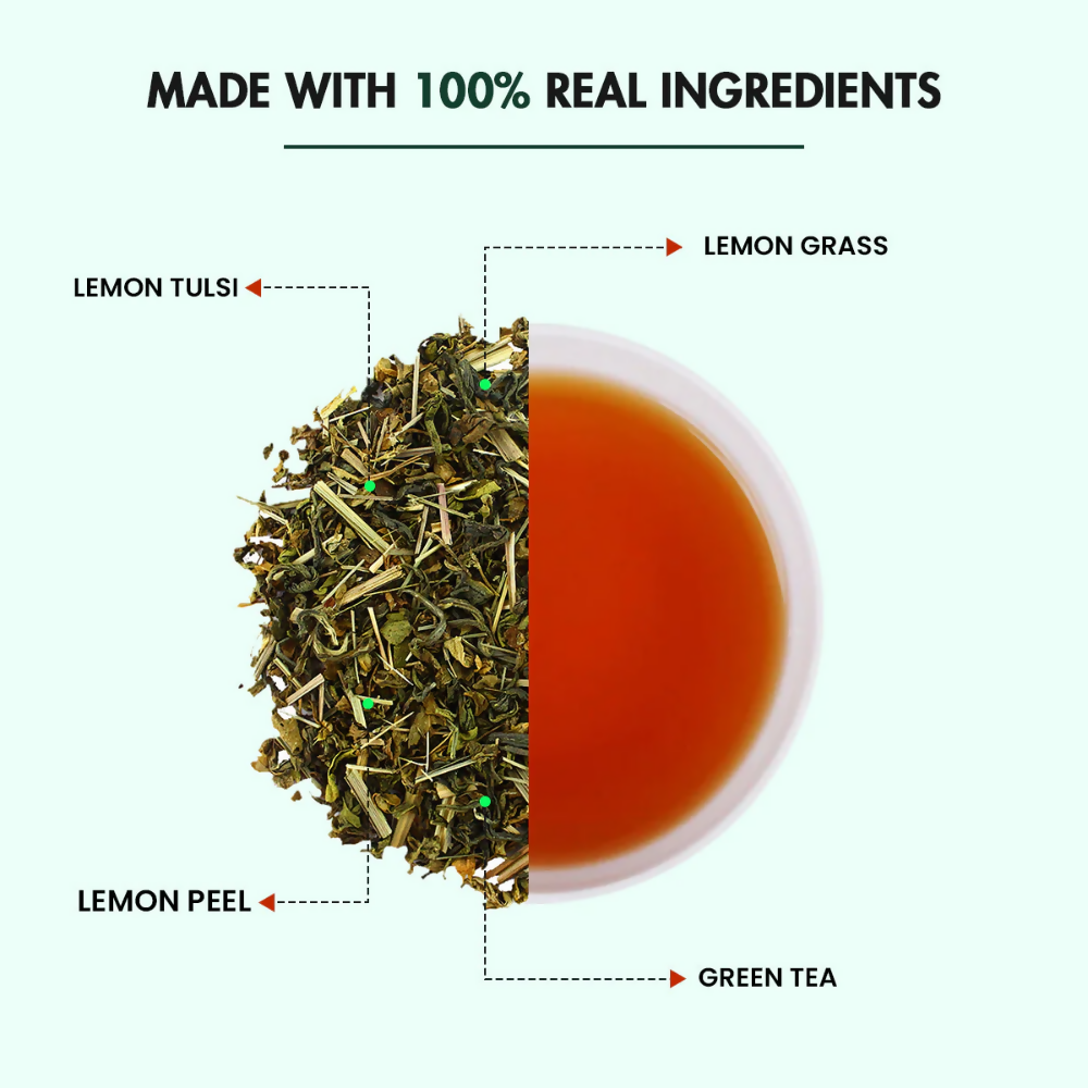 Tea Treasure Lemon Tulsi Green Tea - Distacart