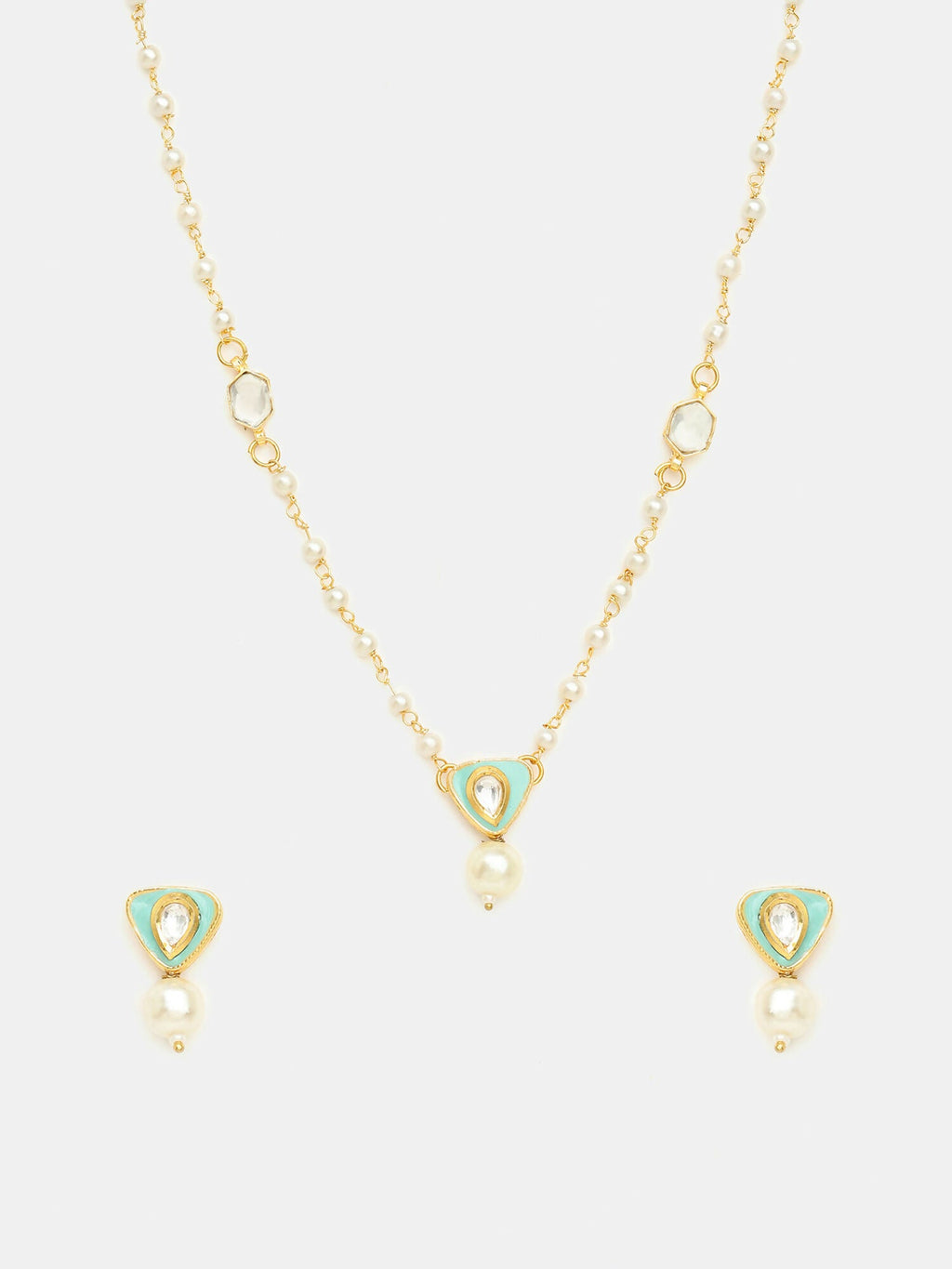 Ruby Raang Ruhani Pearl Necklace And Earrings Set - Distacart