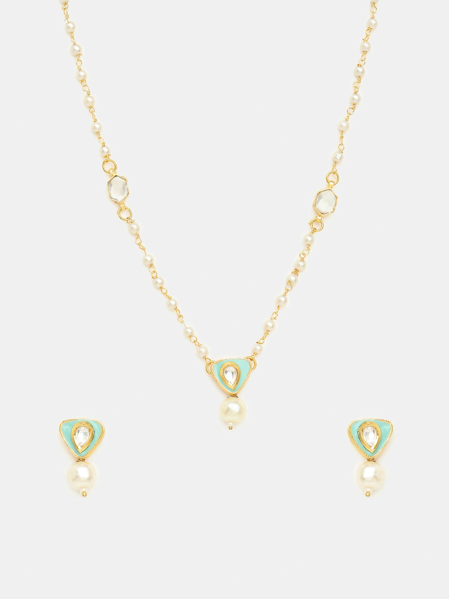 Ruby Raang Ruhani Pearl Necklace And Earrings Set - Distacart