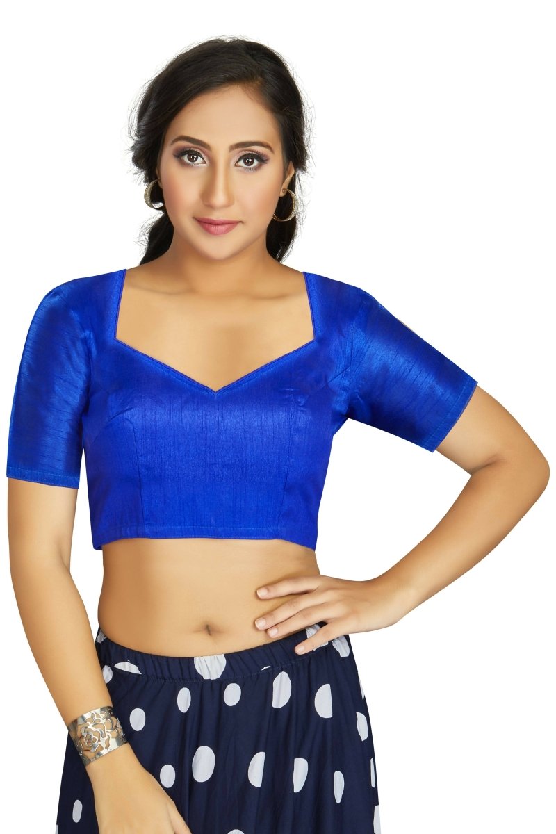 Aastha Fashion Women's Blue Art Silk Designer Traditional Readymade Blouse
