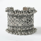 Mominos Fashion Joharkamal Oxidised Silver-Plated Ghungroo Handcraft Bracelet - Design 023 - Distacart