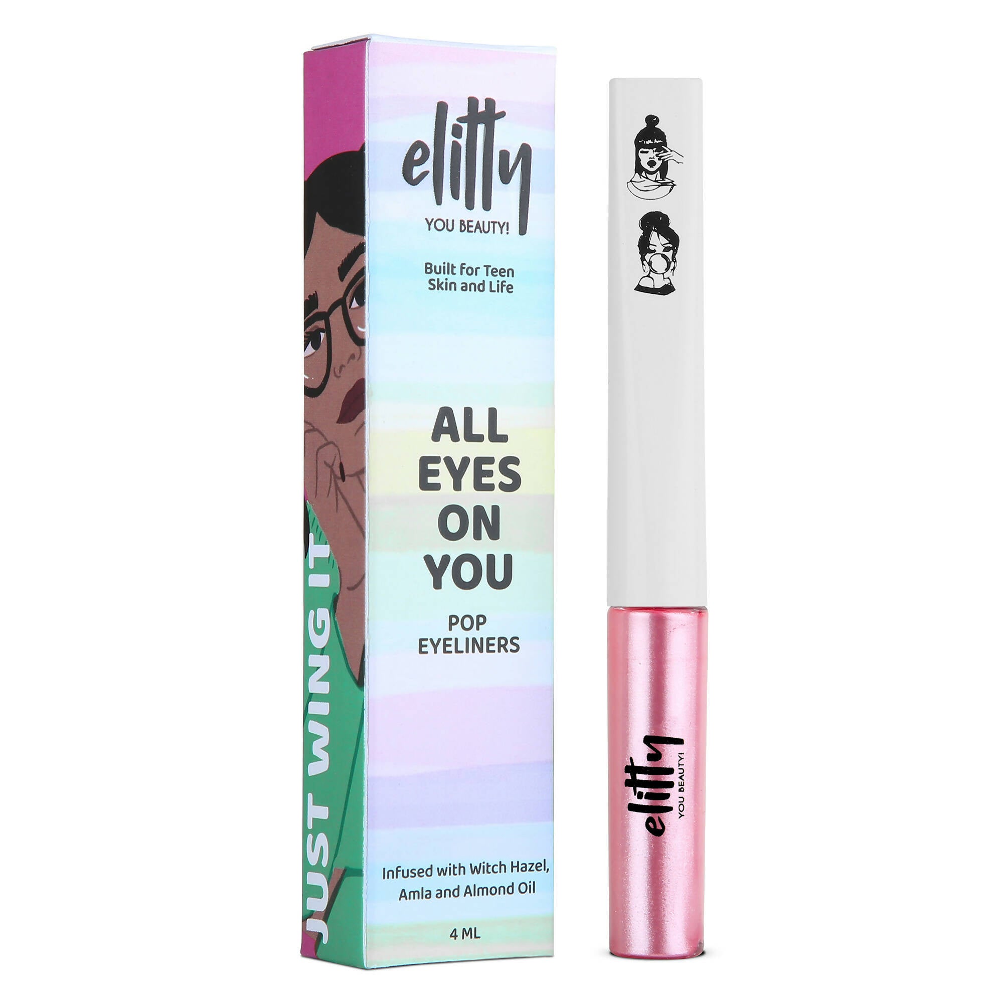Elitty Pink Pop Color Metallic Finish Liquid Eyeliner - Space Goddess (Pink)