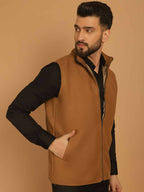 Even Apparels Pure Wool Nehru Jacket - Beige