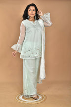 Morchari Women And Hand Embroidery Palazzo Set-Green