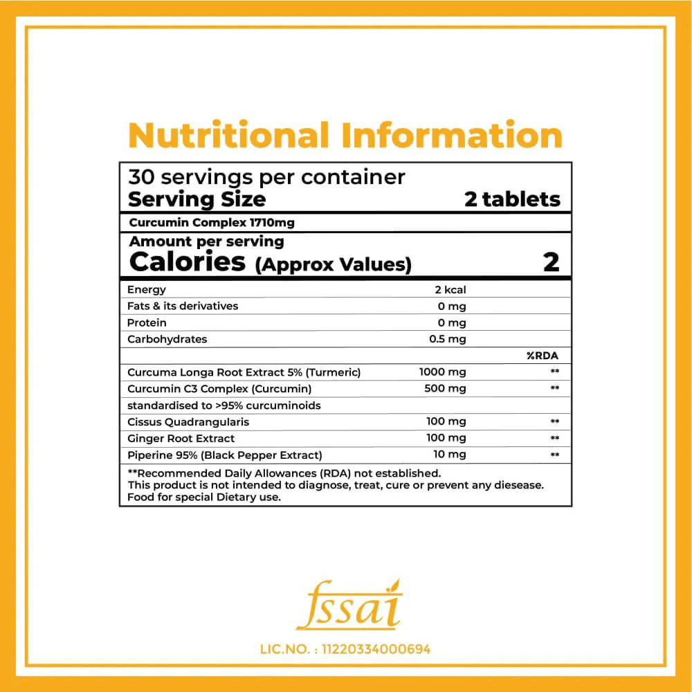 Boldfit Curcumin Complex 1700mg Tablets - Distacart