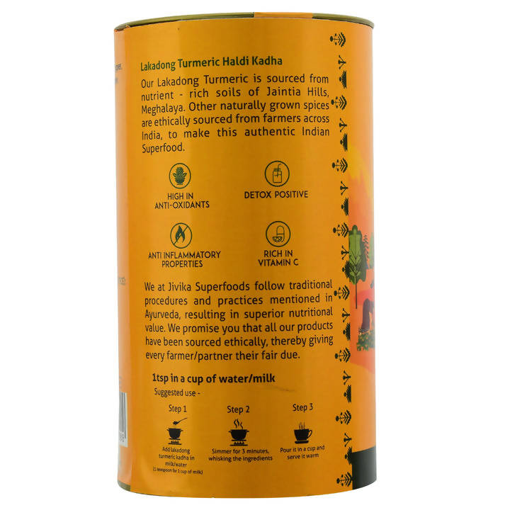 Jivika Naturals Lakadong Turmeric Haldi Kadha Latte Spice Mix - Distacart