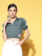Yufta Geometric Crop Top