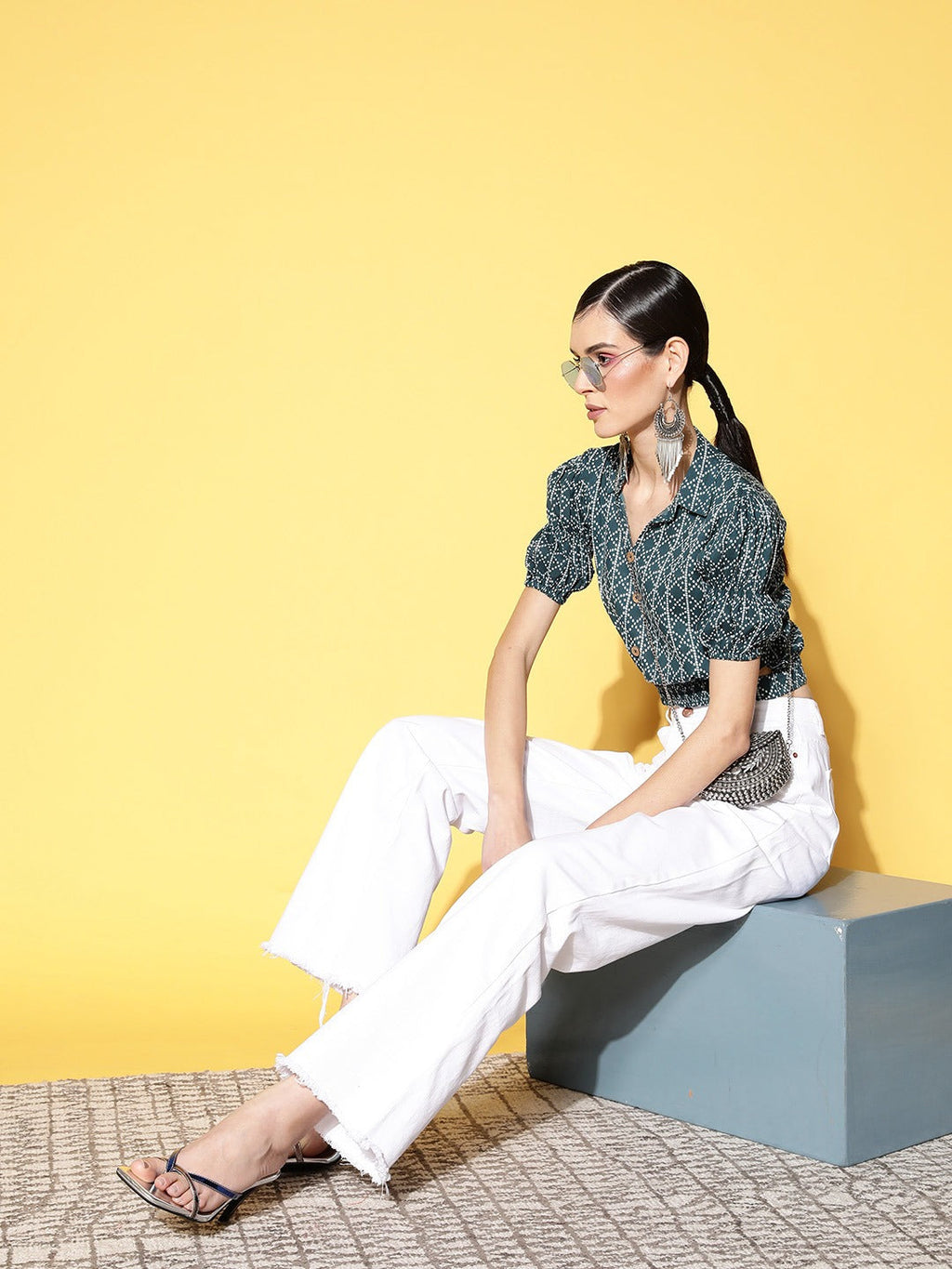 Yufta Geometric Crop Top