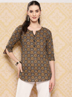 Yufta Geometric Printed Pure Cotton Ethnic Tunic