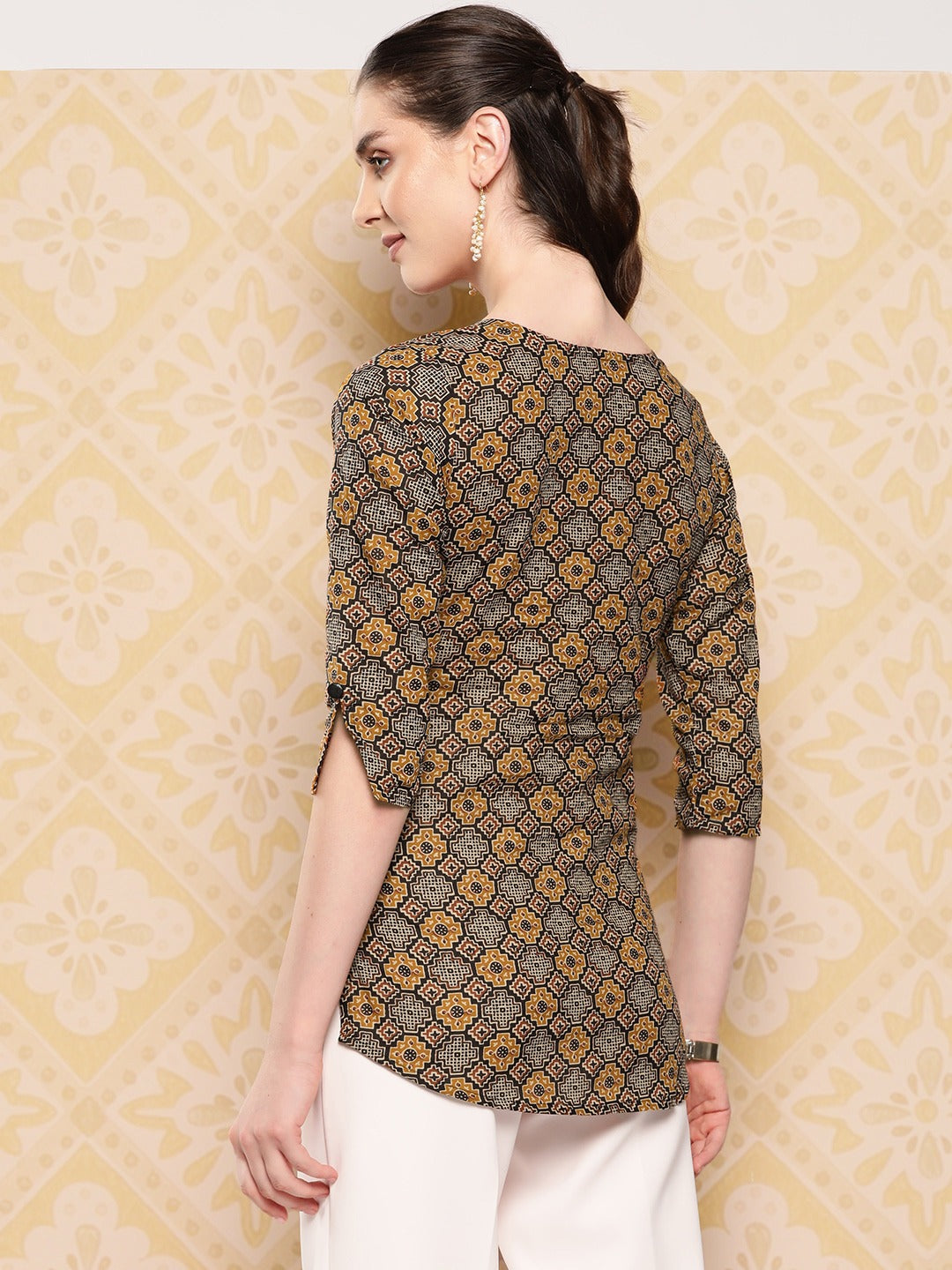 Yufta Geometric Printed Pure Cotton Ethnic Tunic