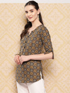 Yufta Geometric Printed Pure Cotton Ethnic Tunic