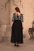 Lehenga Mart Elegance black embroidery gown with pant and dupatta for Girls