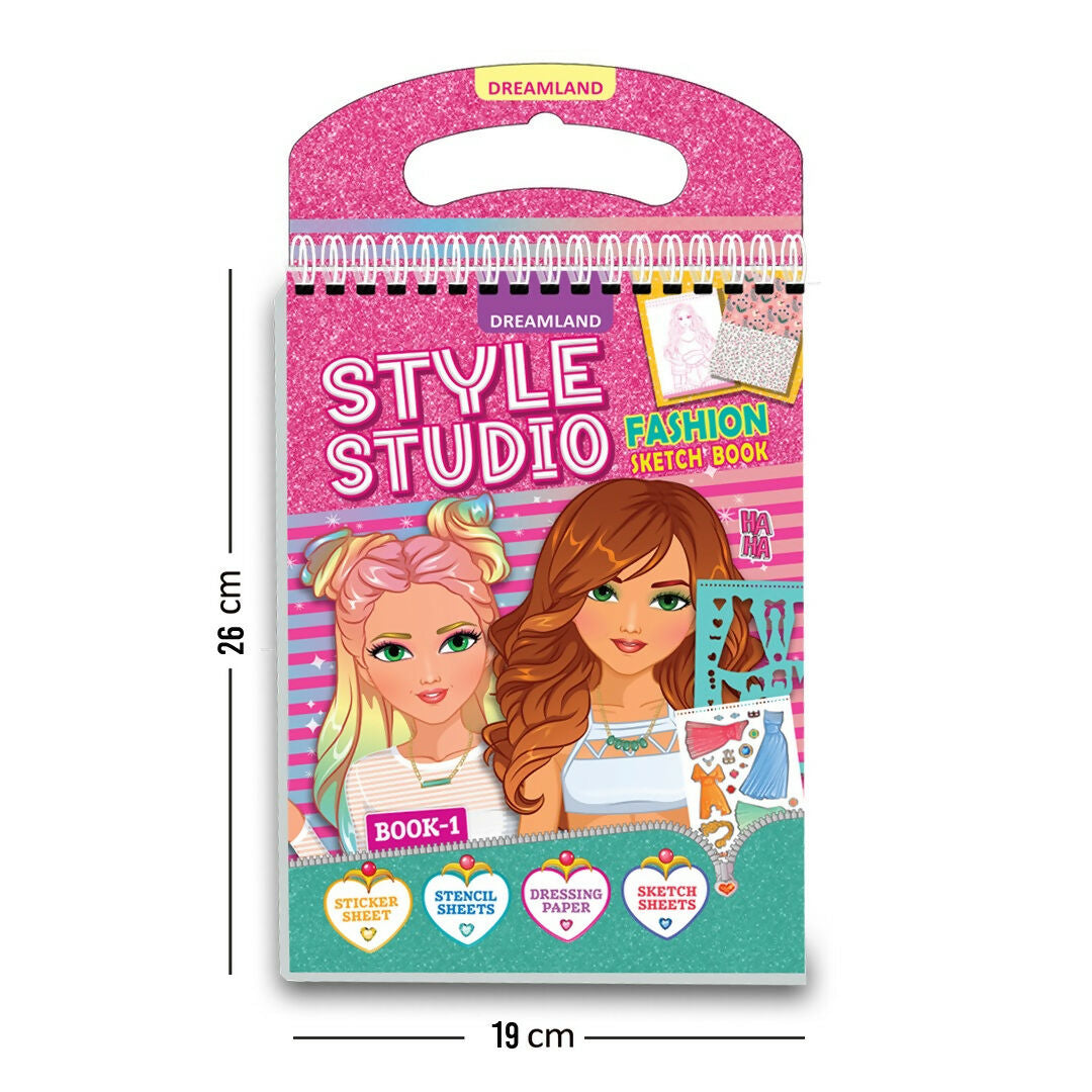 Dreamland Publications Style Studio Fashion Sketch Activity Book 1 for Girls Age 4-8 years - Distacart