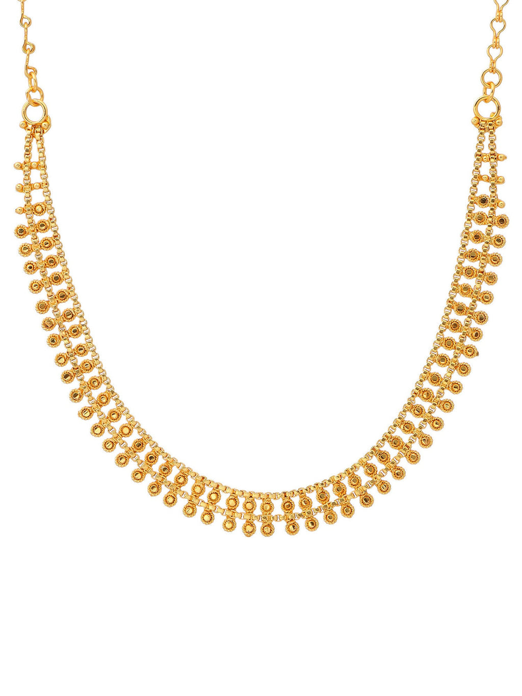 Ruby Raang Golden Necklace with Studs