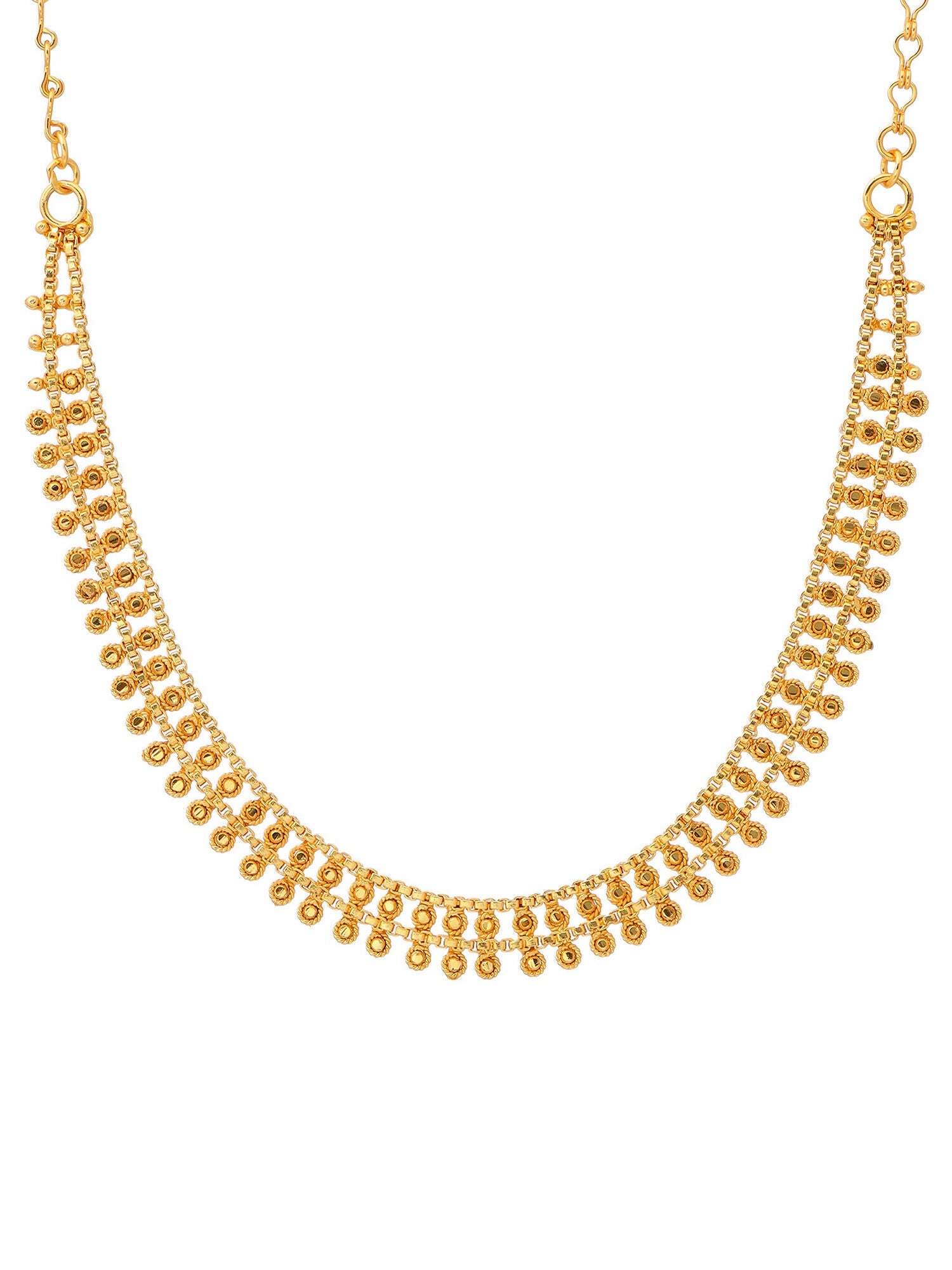Ruby Raang Golden Necklace with Studs