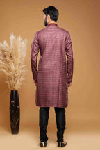 Raivat Ethnic Art Silk Digital Print Pintux Work Kurta Pajama In Maroon Colour
