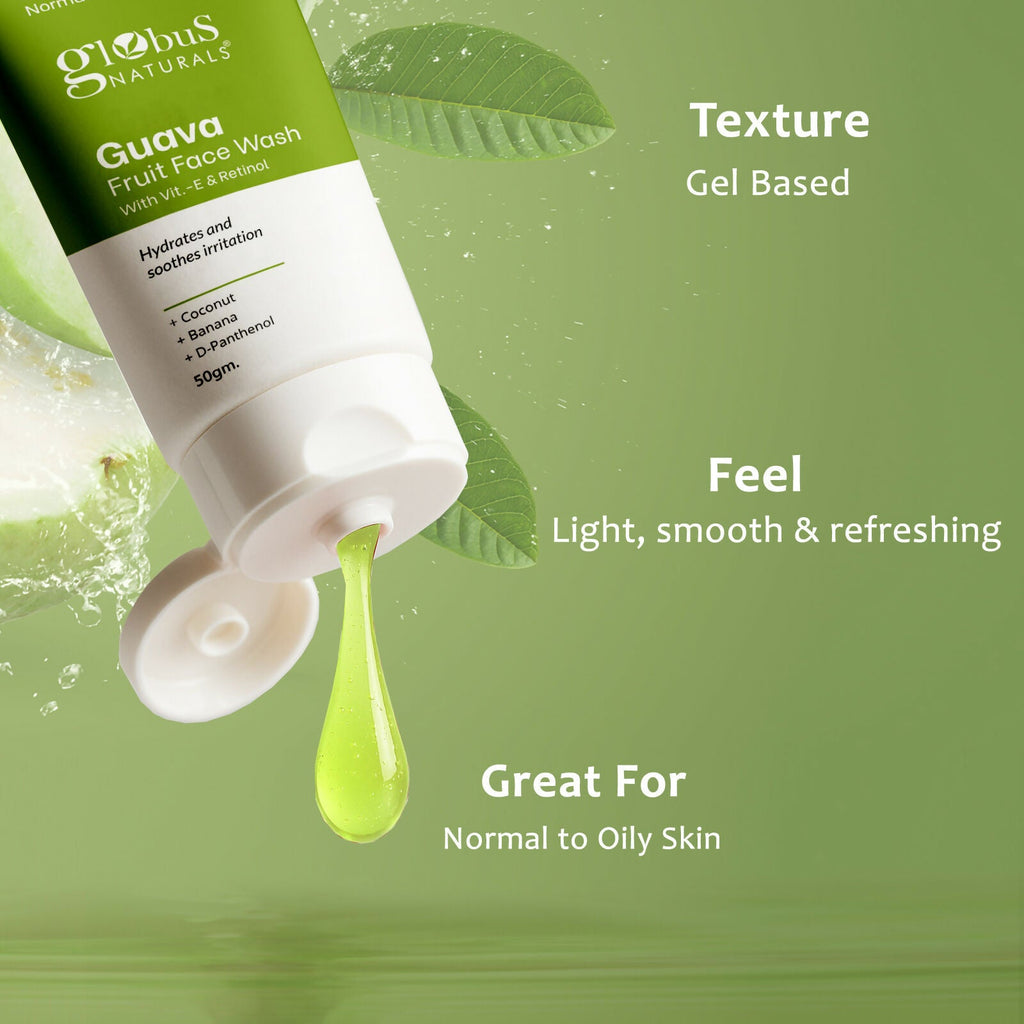 Globus Naturals Guava Fruit Face Wash with Vitamin E & Retinol - Distacart