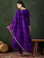 Sangria Embroidered Kurta & Trouser With Dupatta Kurta Set - Distacart