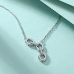 Cauer Elegant 14K White Gold Plated Moissanite Pendant Necklace