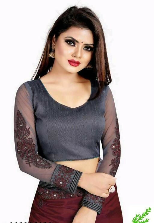 Dishitha Creation Indian Women's Designer Embroidered Art Silk Saree - Maroon