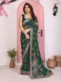 Ai Fashion Green Georgette Rajwadi Bandhani Print Party Wear Saree - Distacart