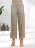 Joban Fashion Gray Linen Embroidered Readymade Long Kurta With Pant - Distacart