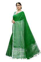 Vamika Green Cotton Silk Weaving Saree (Twitter Green) - Distacart
