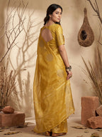 Shree Shyam Fashion Yellow Tissue Silk Saree - Distacart