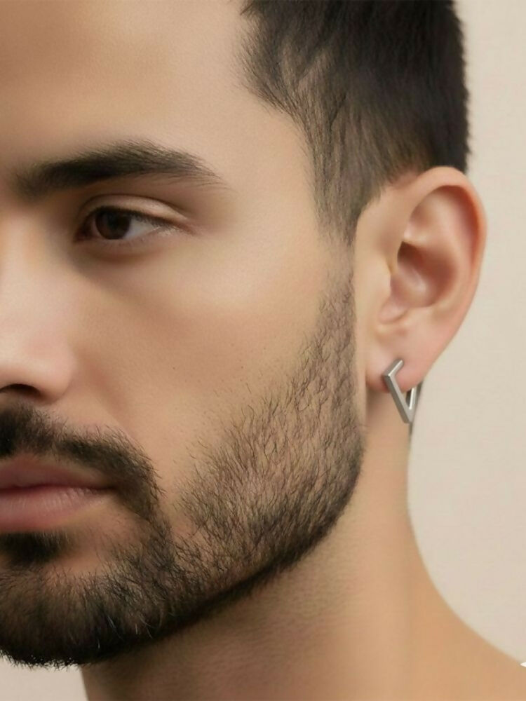 NVR Men's Multicolour Geomatric Shaped Stud Earrings - Distacart