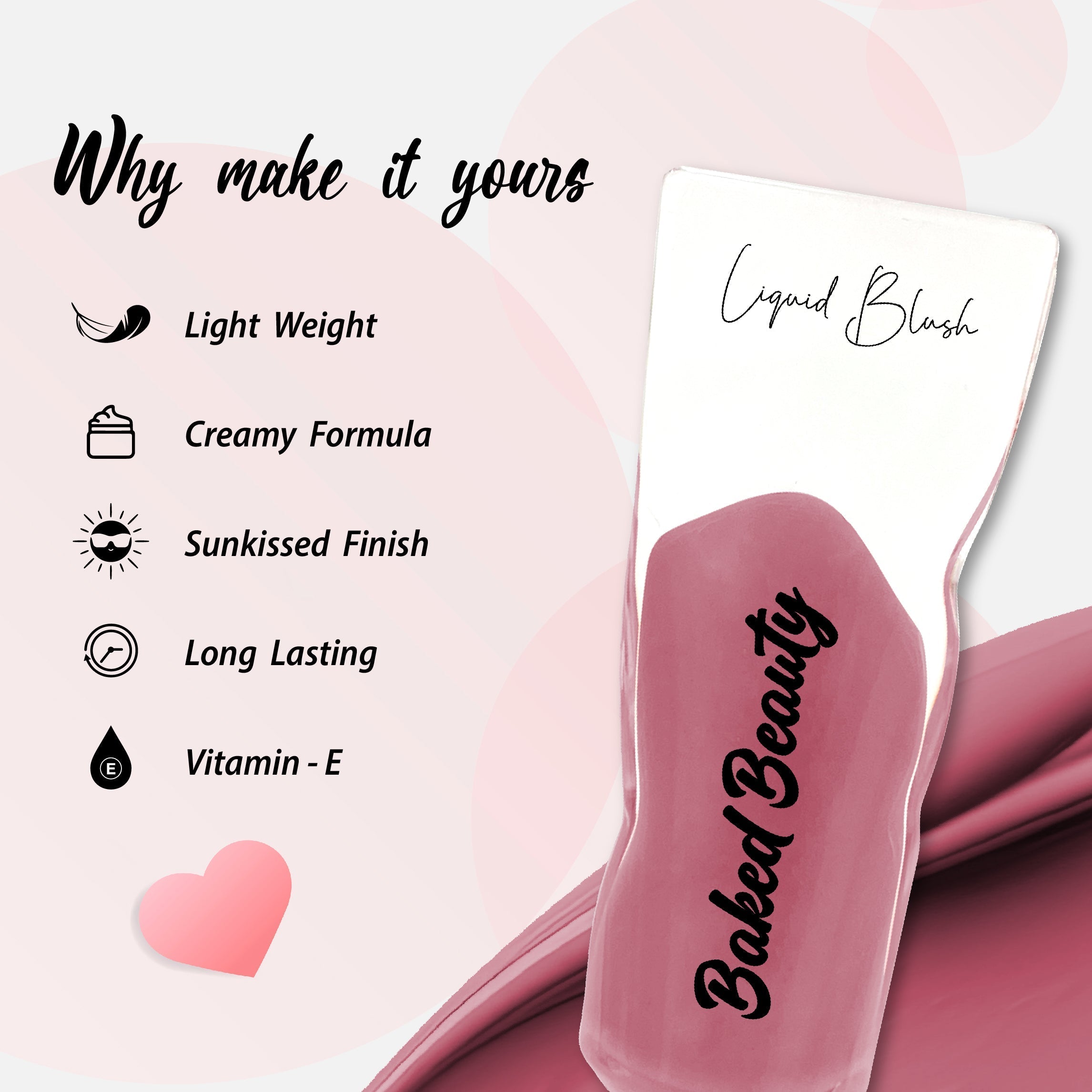 Baked Beauty Rose Pink Liquid Blush, Glaze