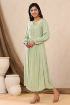Juniper Women Lightolive Rayon Embroidered A-Line Dress - Distacart