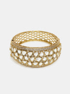 Ruby Raang 22k Gold Polished Kundan Bracelet - Distacart