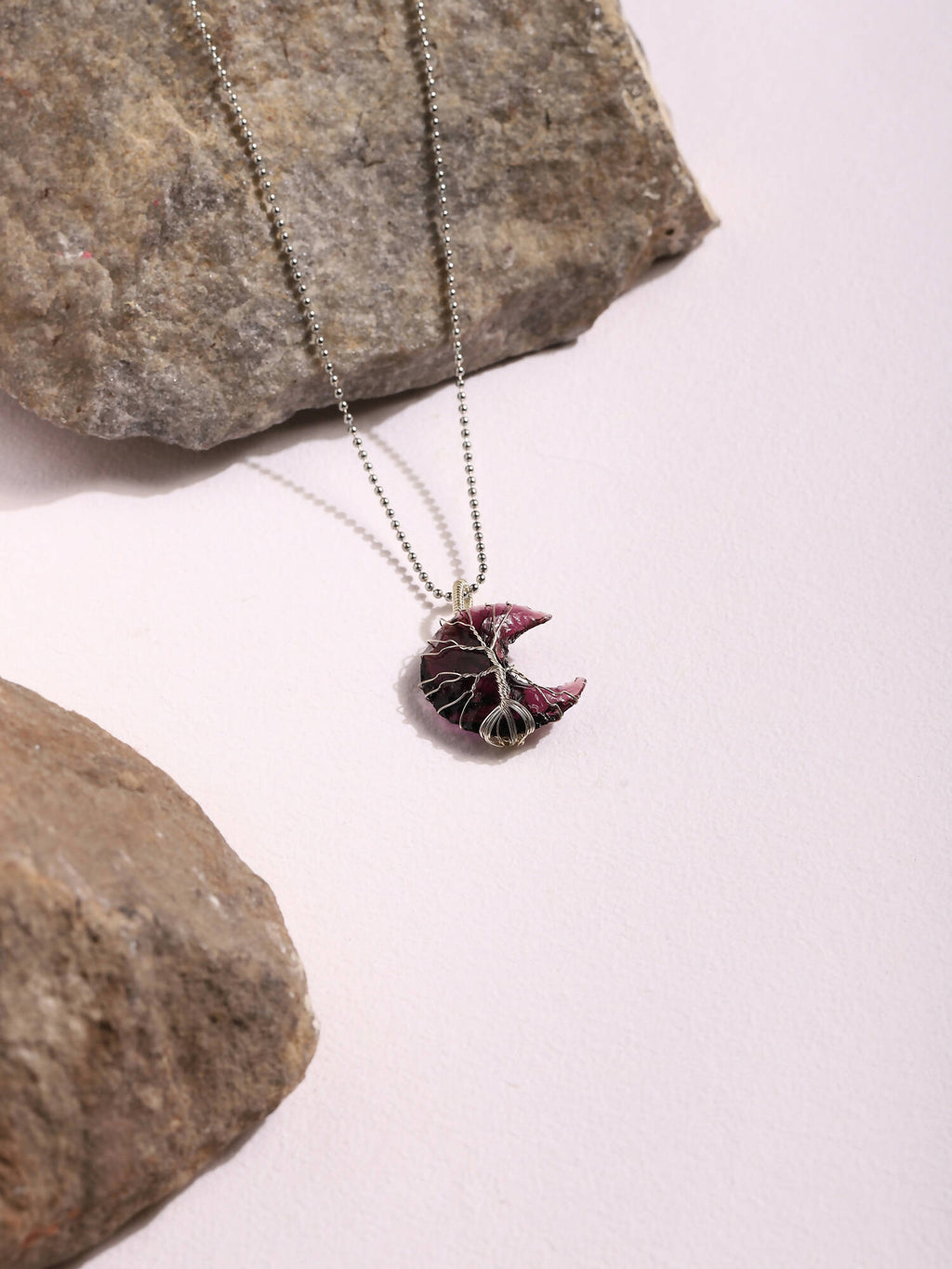 Women's Silver-Toned Purple Silver-Plated Handcrafted Chain - Ruby Raang - Distacart