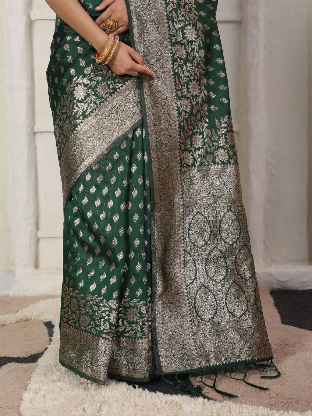 Shree Shyam Fashion Lichi Silk Blue Saree - Distacart