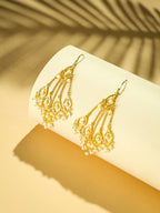 Nuyug 18k String of Pearls Gold Anti Tarnish Earrings - Distacart