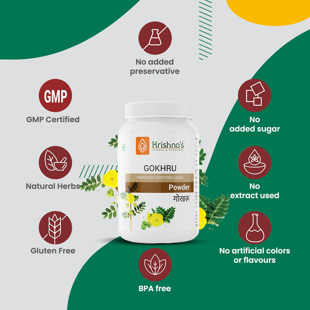 Krishna'S Herbal & Ayurveda Gokhru Powder
