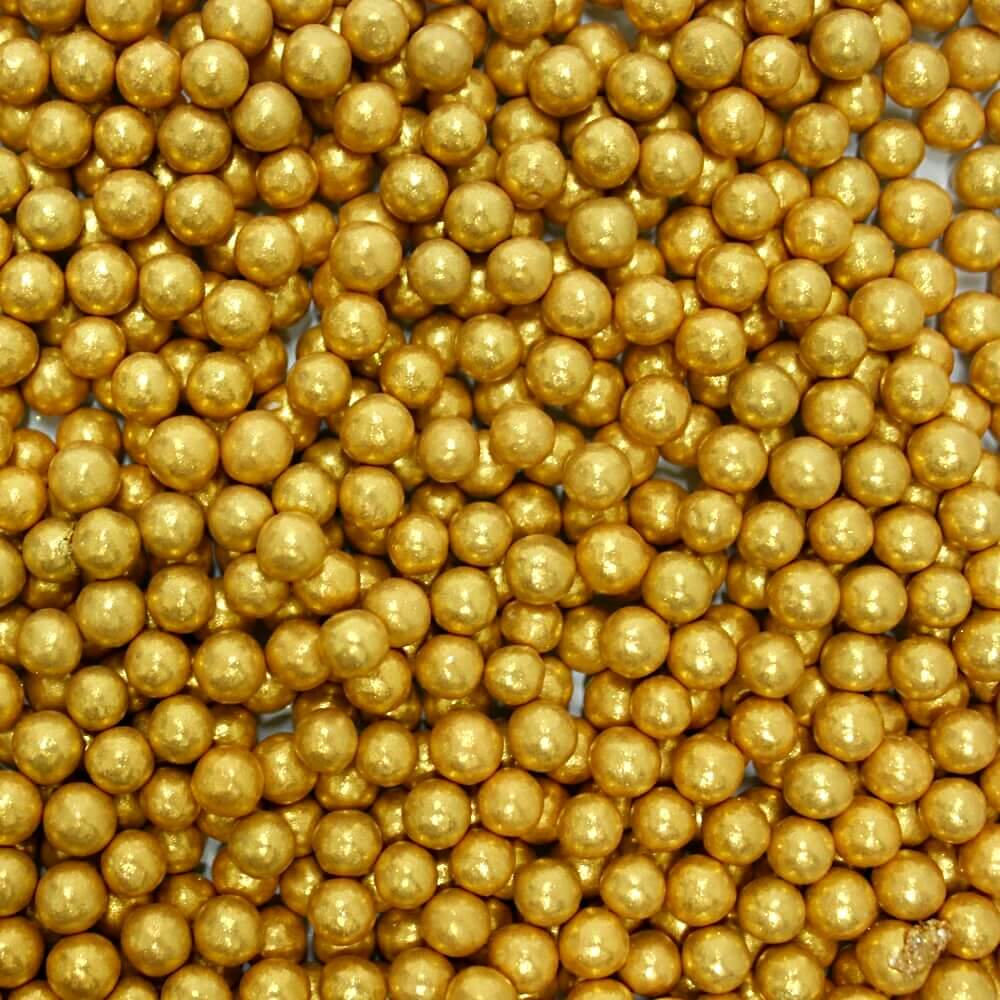 confect gold disco balls sprinkles 6 mm 120 gms
