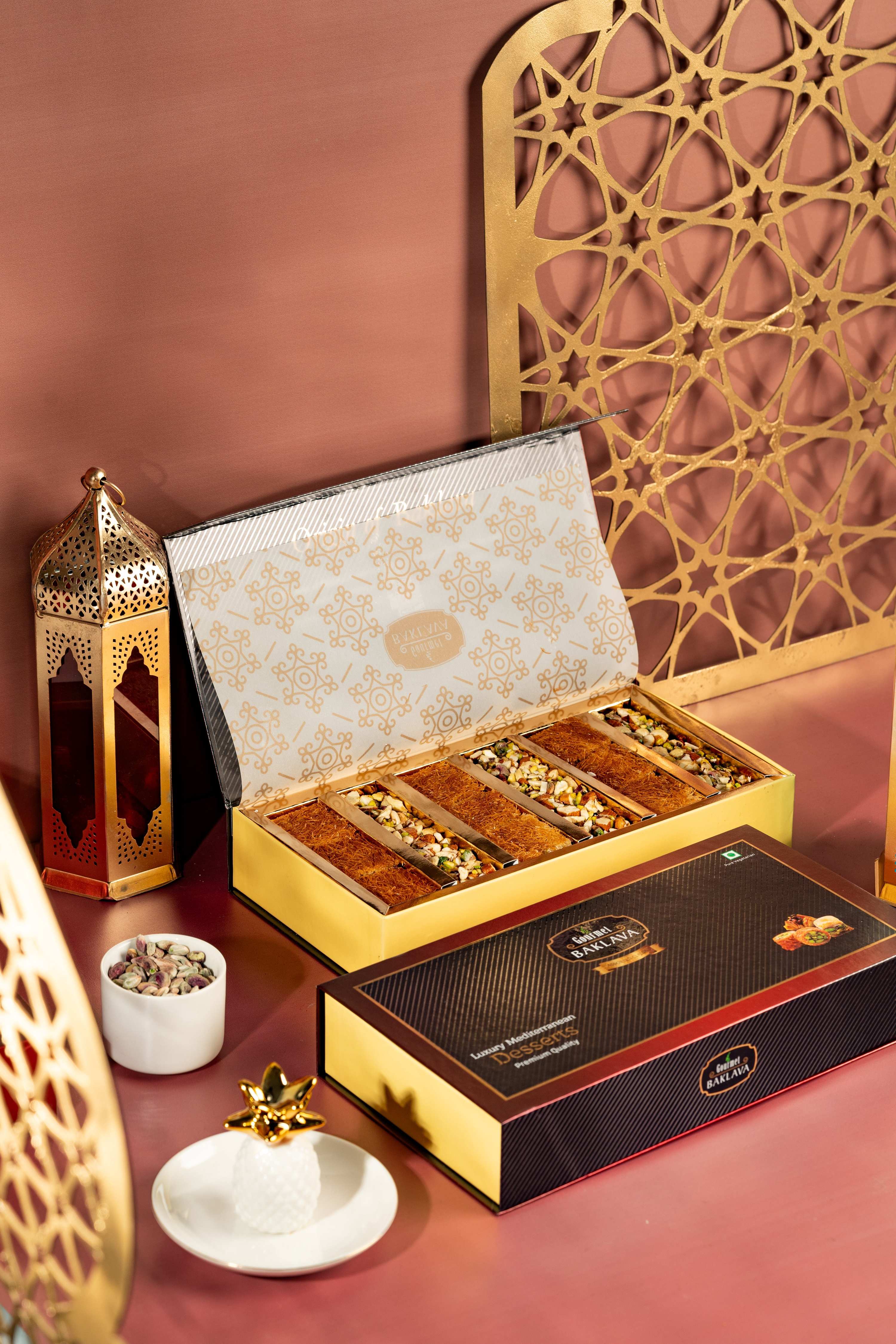 Gourmet Baklava Crescent Gift Box Of Dates Belloria & Tamaria - Distacart