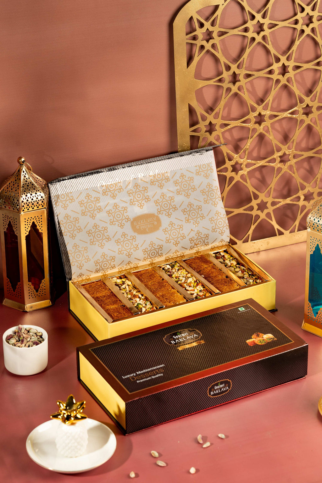 Gourmet Baklava Crescent Gift Box Of Dates Belloria & Tamaria - Distacart