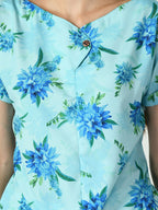 Myshka Women's Blue Printed Top
